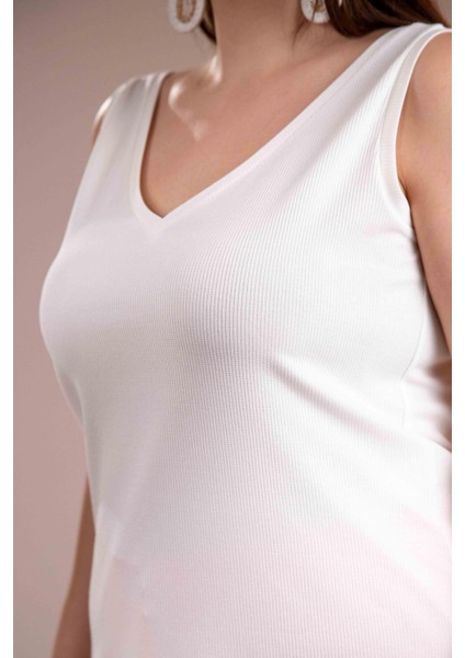 Kadın 1222564 Kalın Askılı Beyaz Bluz