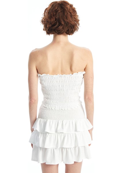 Yeni Sezon Straplez Yaka Düz Crop Kadın Bluz fırsatları