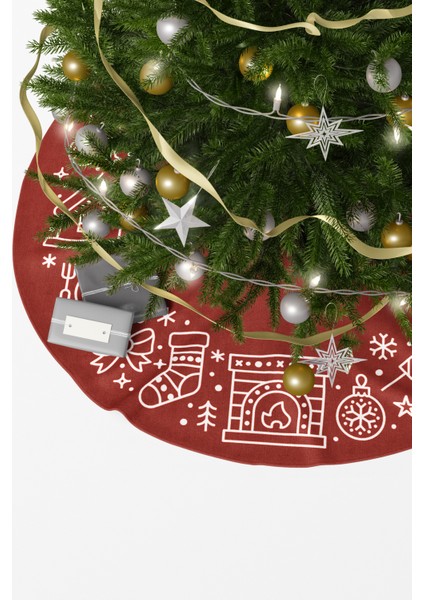 Noel Temalı Yılbaşı Beyaz Yılbaşı Figürleri Çam Ağacı Örtüsü fiyatları