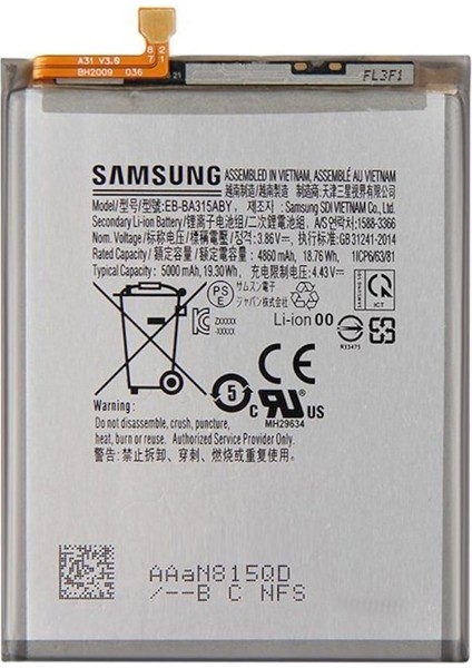 Samsung A315 A31 Batarya Pil %100 Kvk Servis Ürünüdür.