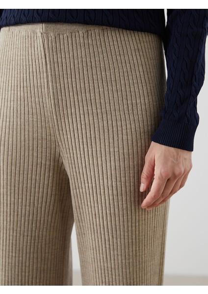 Yeni Sezon Beli Lastikli Kadın Triko Pantolon modelleri