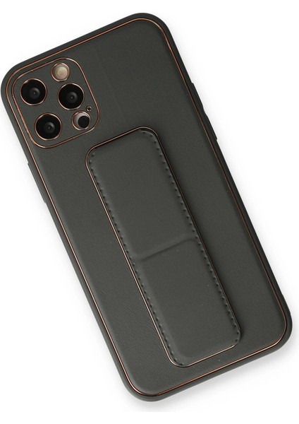 Iphone 12 Kılıf Coco Deri Standlı Kapak - Füme fiyatları
