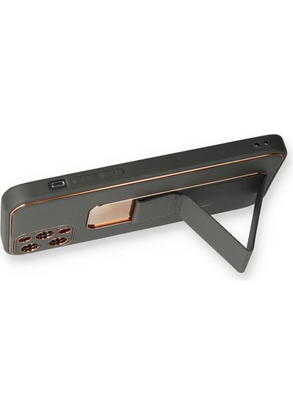 Iphone 12 Kılıf Coco Deri Standlı Kapak - Füme modelleri