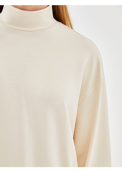 Yeni Sezon Dik Yaka Oversize Kadın Sweatshirt modelleri