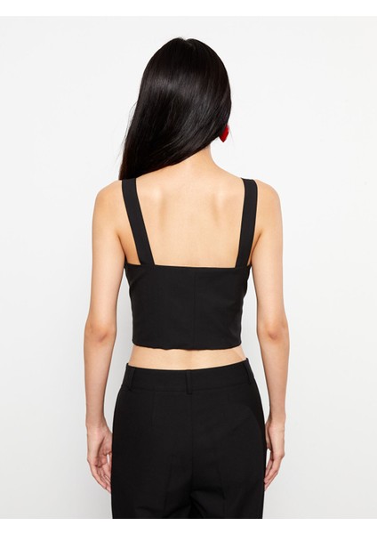 Yeni Sezon Kalp Yaka Düz Askılı Süet Crop Kadın Bluz indirimleri