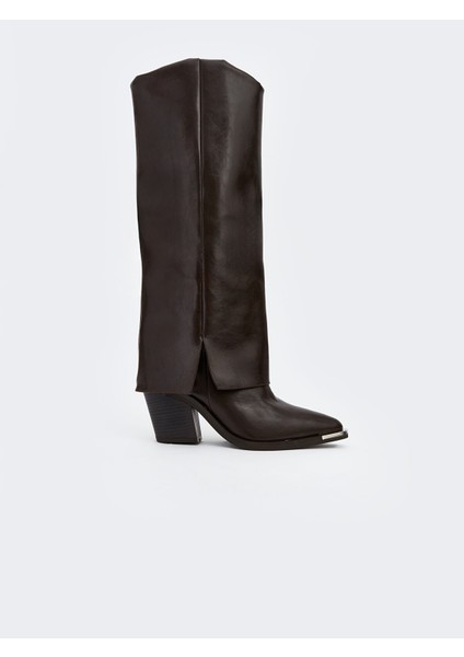 Yeni Sezon Deri Görünümlü Kadın Çizme fiyatları