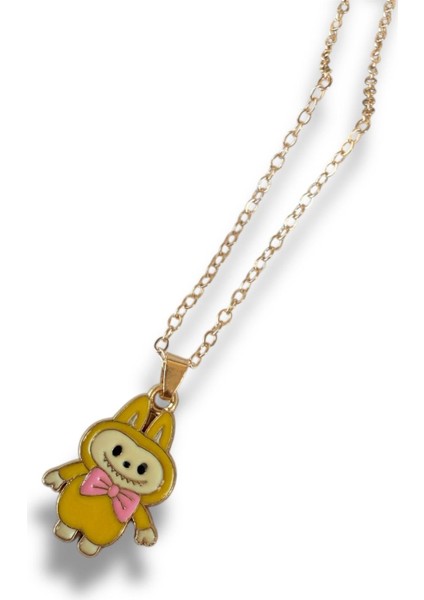 Kız Çocuk Labubu Figürlü Gold Renk Çelik Çocuk Kolye fiyatları
