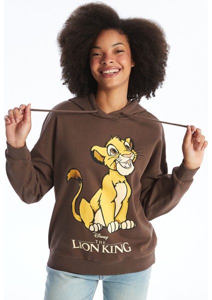 Yeni Sezon Aslan Kral Baskılı Kadın Kalın Hoodie