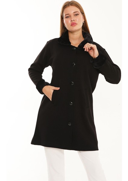 Çelik Örme Kürk Yakalı Triko Kaban fiyatları