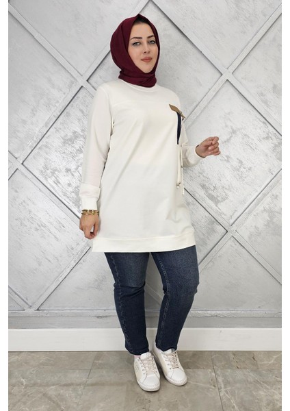 Kadın Kombin ve Bağcık Detaylı Tesettür Tunik