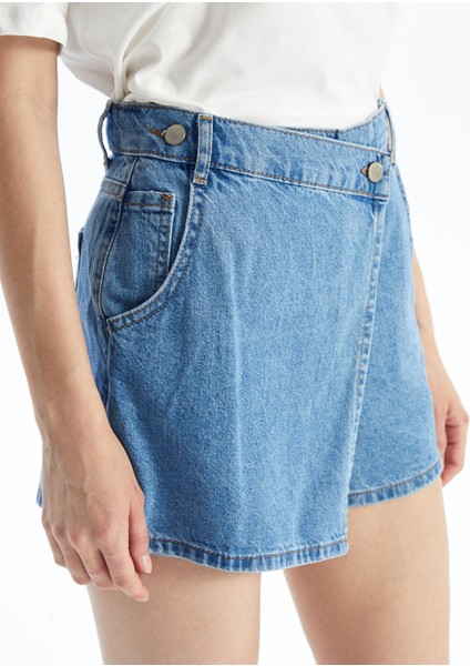 Yeni Sezon Kadın Standart Fit Düz Jean Şort Etek modelleri