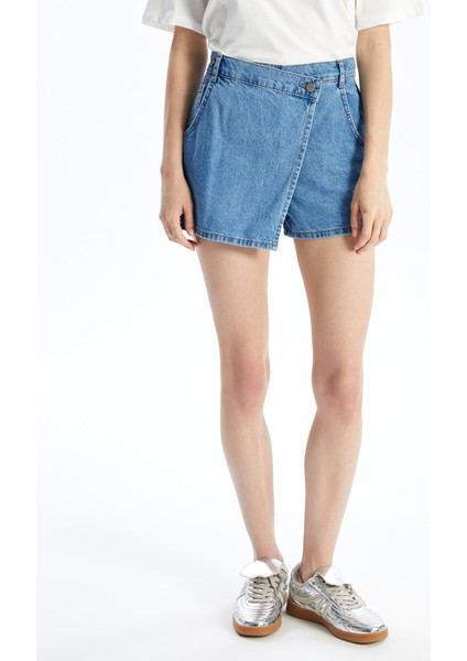 Yeni Sezon Kadın Standart Fit Düz Jean Şort Etek fiyatları