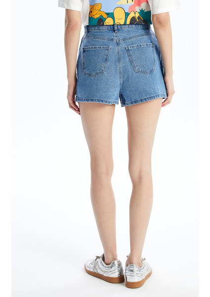 Yeni Sezon Kadın Standart Fit Düz Jean Şort Etek fırsatları