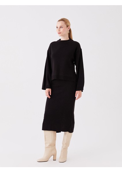 Yeni Sezon Bisiklet Yaka Düz Uzun Kollu Kadın Triko Kazak modelleri