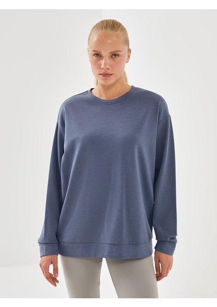 Yeni Sezon Bisiklet Yaka Oversize Kadın Sweatshirt