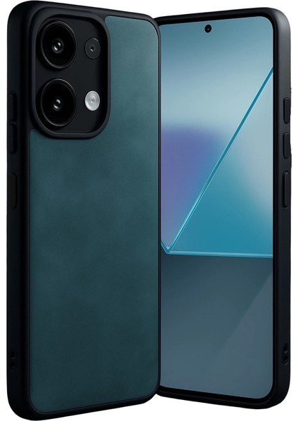 Newface Redmi Note 13 4g Kılıf Aras Deri Kapak - Koyu Yeşil