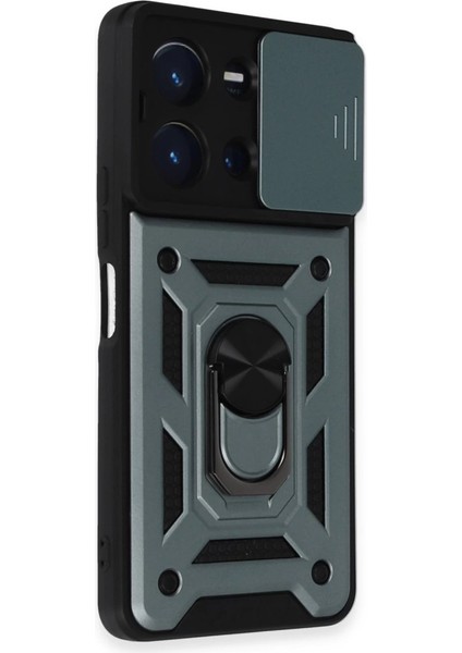 Newface Y36 Kılıf Pars Lens Yüzüklü Silikon - Yeşil