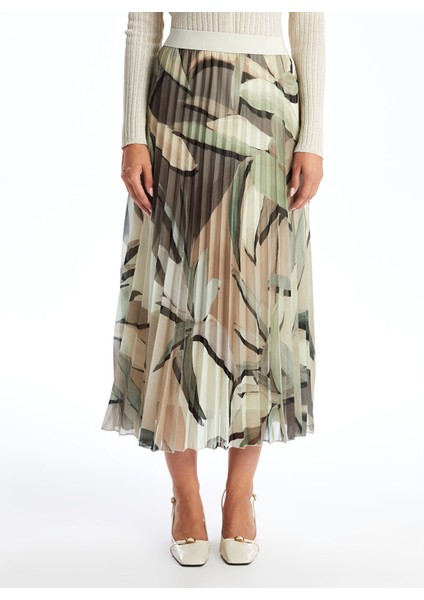 Yeni Sezon Beli Lastikli Desenli Pileli Kadın Etek fırsatları