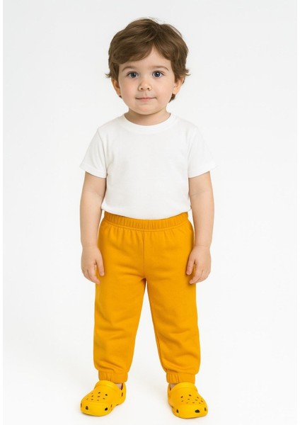 Unisex Çocuk Pamuklu Yumuşak Dokulu Jogger Pijama Altı