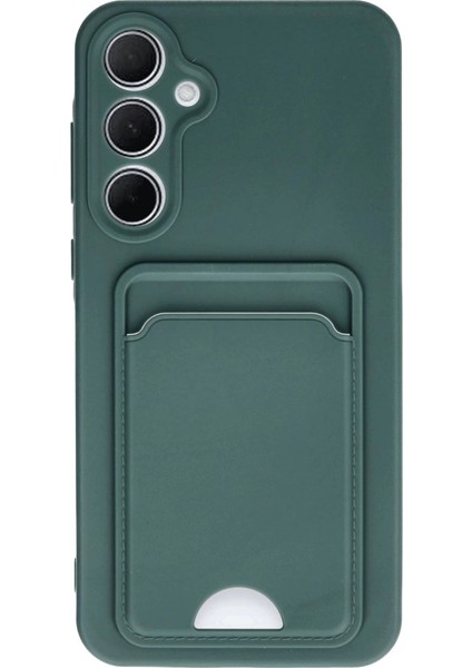 Newface A35 5g Kılıf Kelvin Kartvizitli Silikon - Koyu Yeşil