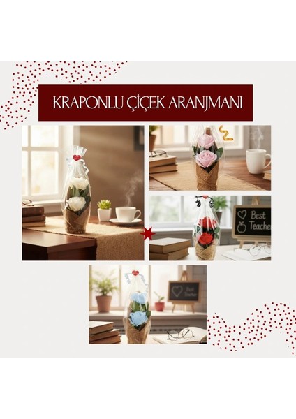 Kraponlu Çiçek Aranjmanı - Öğretmenler Günü Hediyesi