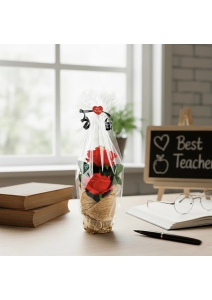 Kraponlu Çiçek Aranjmanı - Öğretmenler Günü Hediyesi modelleri