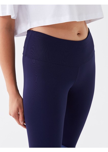 Yeni Sezon Beli Lastikli Renk Bloklu Interlok Kadın Spor Tayt indirimleri