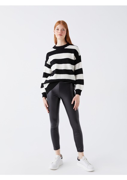 Yeni Sezon Kadın Beli Lastikli Düz Tayt