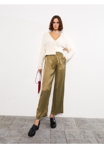 Yeni Sezon Standart Fit Düz Saten Kadın Pantolon fiyatları