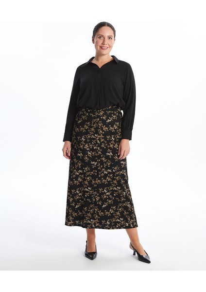 Yeni Sezon Beli Lastikli Çiçekli A Kesim Kadın Etek