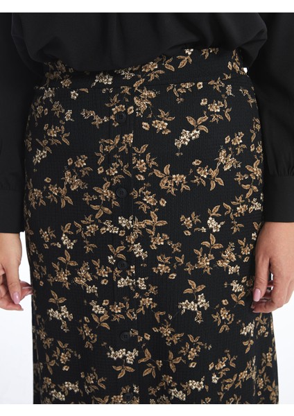 Yeni Sezon Beli Lastikli Çiçekli A Kesim Kadın Etek modelleri