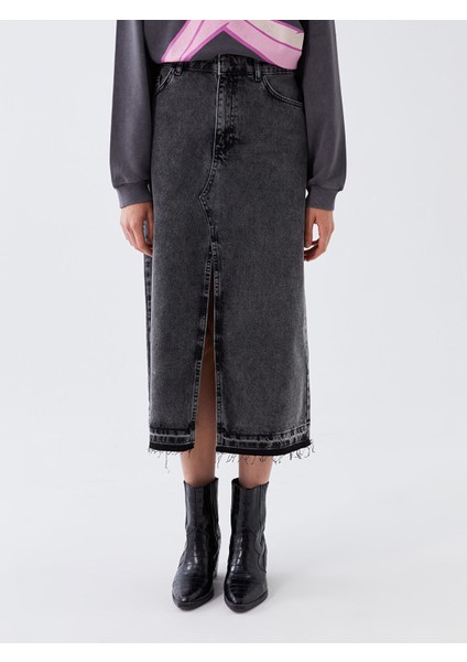 Yeni Sezon Dar Fit Kadın Jean Etek modelleri