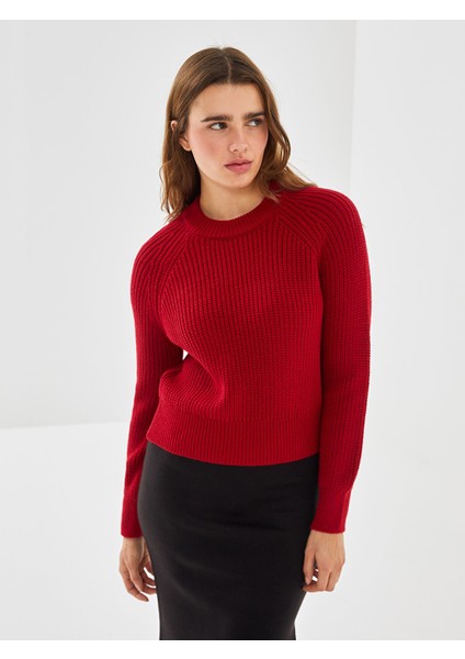 Yeni Sezon Bisiklet Yaka Düz Uzun Kollu Kadın Triko Kazak