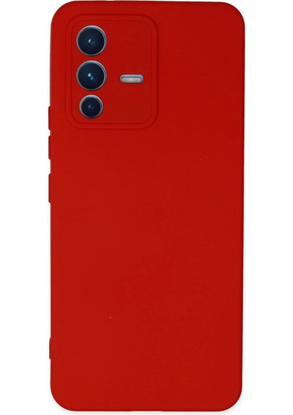 V23 5g Kılıf Nano Içi Kadife Silikon - Kırmızı