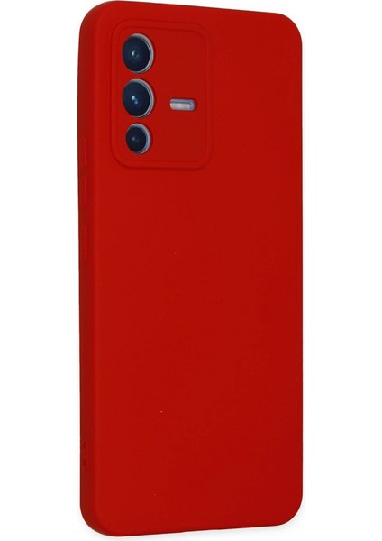 V23 5g Kılıf Nano Içi Kadife Silikon - Kırmızı modelleri