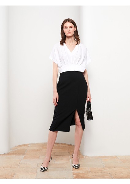 Yeni Sezon Kadın Beli Fermuarlı Düz Etek fiyatları