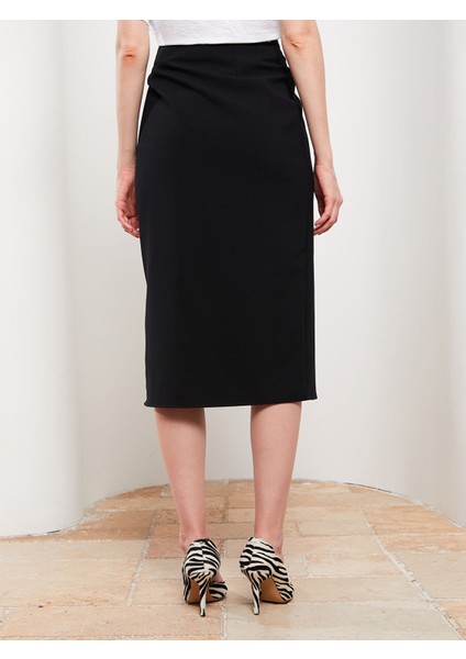 Yeni Sezon Kadın Beli Fermuarlı Düz Etek indirimleri