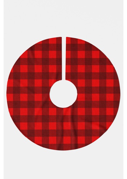 Kırmızı Ekose Desenli Yılbaşı Çam Ağacı Örtüsü modelleri