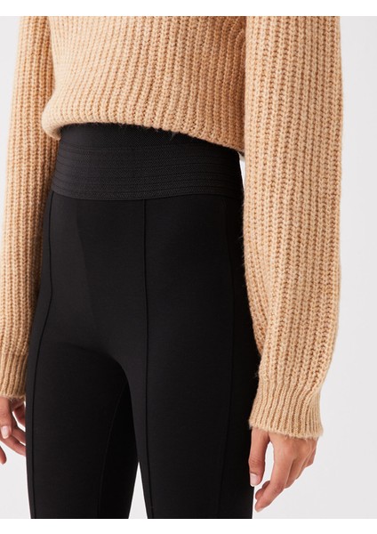 Yeni Sezon Kadın Beli Lastikli Düz Tayt modelleri