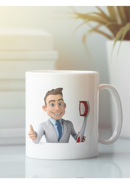 Beyaz Kupa Bardak Diş Hekimi Doktor