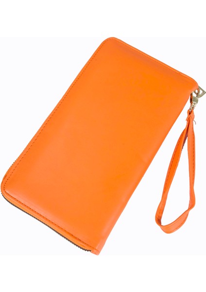 1018 Cilt Büyük Boy Cüzdan / Clutch Çanta Turuncu fiyatları