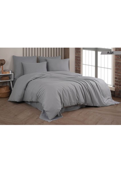 Premıum Antrasit Gri Renk Pamuk Saten Çift Kişilik Nevresim Takımı fiyatları