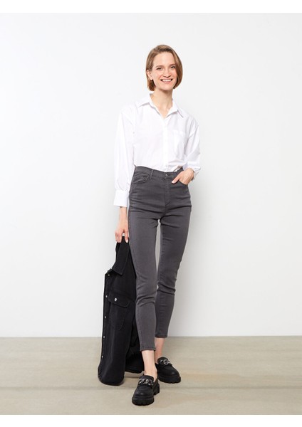 Yeni Sezon Slim Fit Düz Cep Detaylı Kadın Jean Pantolon fiyatları