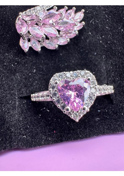 Pembe Kuğu Kolye Yüzük Seti Çelik modelleri