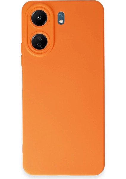 Newface Redmi 13C Kılıf Nano Içi Kadife Silikon - Turuncu