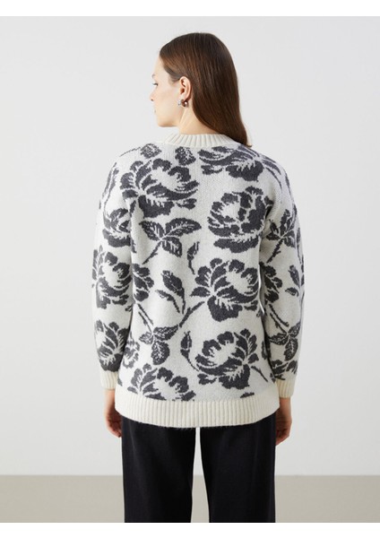 Yeni Sezon Bisiklet Yaka Çiçekli Kadın Triko Kazak fırsatları