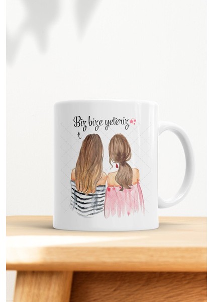 2 Arkadaşa Özel Biz Bize Yeteriz Kupa Bardak