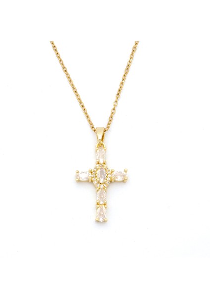 Çelik Kolye - Haç Kolye Altın Kaplama KLY-643