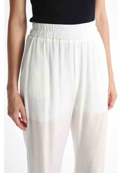 Yeni Sezon Beli Lastikli Dokulu Kadın Pantolon modelleri