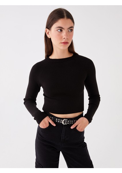 Yeni Sezon Bisiklet Yaka Düz Uzun Kollu Kadın Triko Kazak